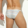 MenSexyWear Slip sexy Shiny Line Argenté